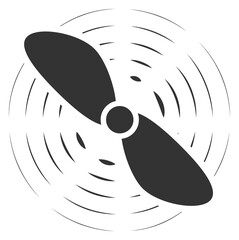 Rotor icon. Retro airplane propeller black symbol © vectortatu