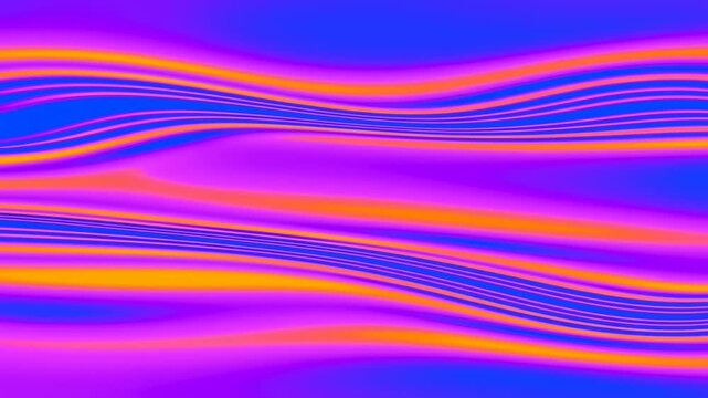 Glowing neon lines undulate across a colorful gradient field in an abstract digital space. Music event screens, title sequences, and technology promotion.