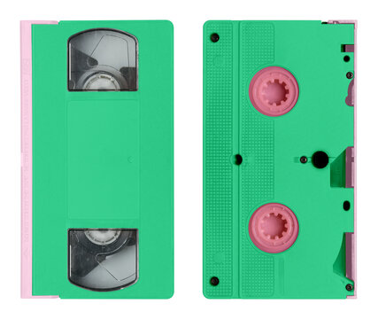 Retro style green VHS cassette tape
