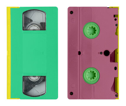 Grunge VHS cassette tape front and back