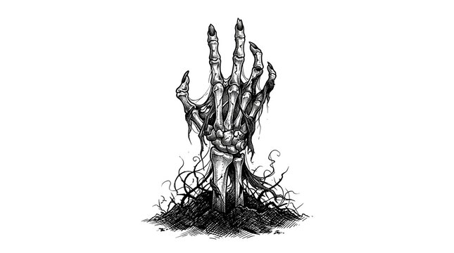 This chilling stark black silhouette of a clawing hand evokes the unsettling spirit of halloween conjuring feelings of dread and spooky anticipation for the season