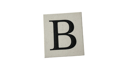 A square vintage paper tile block alphabet letter B isolated on transparent background © Arthur