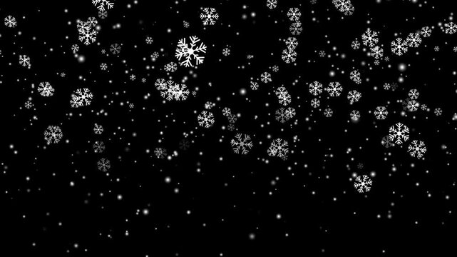 Abstract background Christmas with lighting, glittering, snowflake and particle dark and grain processed.
Animation with falling snowflakes.isolated snow backgrounds snowflake pattern loop.