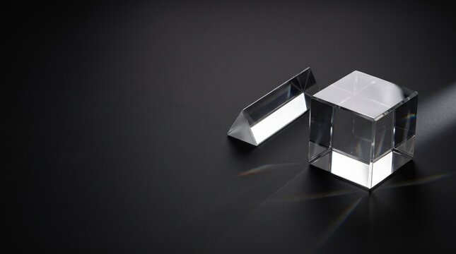 Geometric Optical Glass on a Black Surface