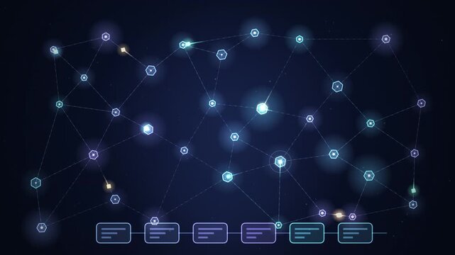 Abstract Digital Network Node Connection Background