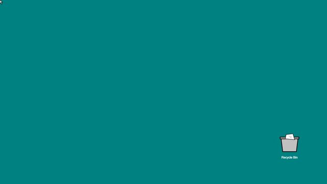 Retro computer desktop interface dragging text file icon directly into digital recycle bin