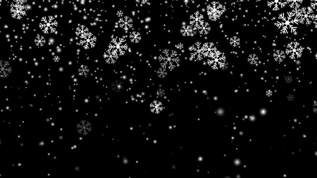 Abstract background Christmas with lighting, glittering, snowflake and particle dark and grain processed.
Animation with falling snowflakes.isolated snow backgrounds snowflake pattern loop.