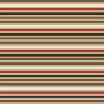 Retro striped pattern in brown beige and red vector textile print
