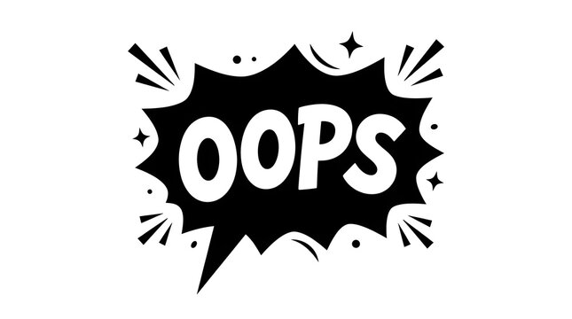 Oops comic speech bubble pop art style icon