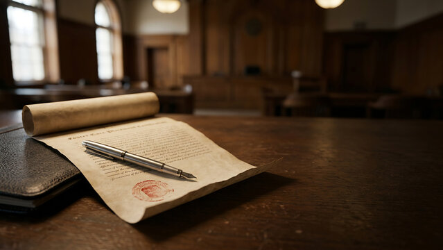 Silver pen on adoption scroll