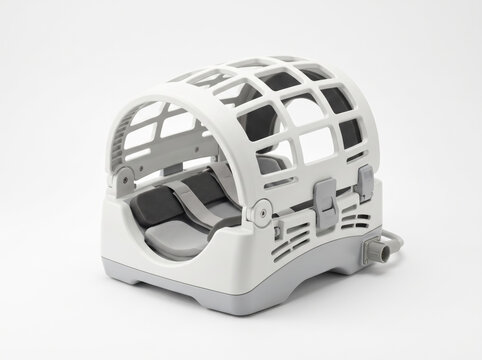 Modern Medical MRI Head Coil Receiver Equipment Isolated on White Background