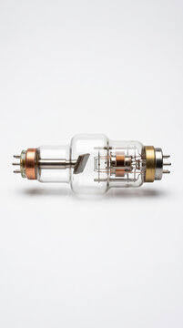 Vintage Medical X-Ray Glass Vacuum Tube Isolated On White Background