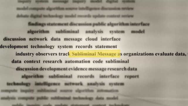 Subliminal message research in digital technology
