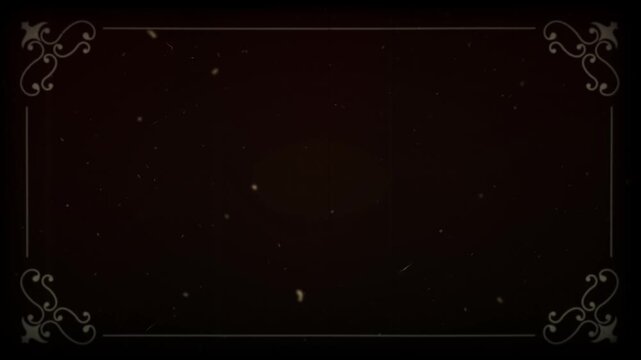 4K vintage old retro background with corner ornaments and film scratches and damaged grunge film grain effect. 