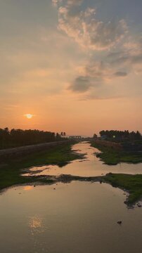 Scenic Sunset View Over a River