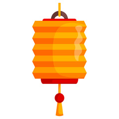 Red and yellow textile lamp for oriental decoration graphics holiday greetings and traditional celebration designs © Hito4i