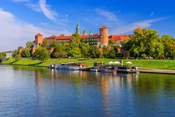Krakow, Poland. The Wawel Royal Castle. View of the castle from the Vistula river © SCStock