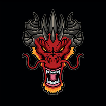 red dragon mascot logo