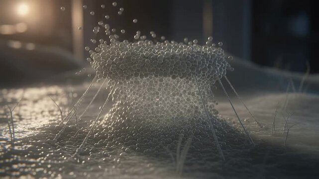 Pressing spheres loosening pearl ring tilting, lifting, ejecting from well on plain