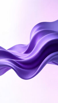 Vertical composition of abstract 3D background featuring indigo lavender fabric wave with grain particle texture, ideal for premium mobile screen graphic designs.