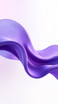 Vertical composition of abstract 3D background featuring indigo lavender fabric wave with grain particle texture, ideal for premium mobile screen graphic designs.