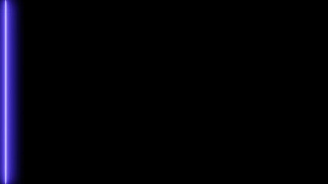 Glowing neon bar animation. Vertical laser beam scanning through a dark futuristic space with bright sci-fi light and smooth motion. Neon light overlay, seamless 4k loop.