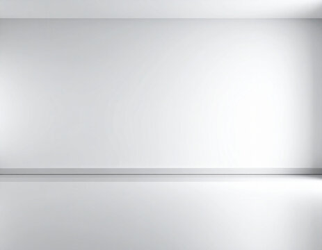 Minimalist White Wall Interior Background For Beauty Campaign Gradient Wallpaper Design And Modern Commercial Studio Backdrop