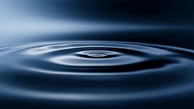 Water Ripples Forming Elegant Midnight Light Effect With Dark Blue Fluid Motion And Abstract Glow