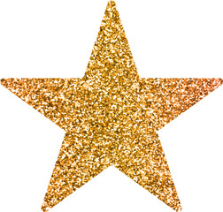 Golden glitter star  illustration with sparkly dust and shiny texture, perfect for Christmas, holidays, celebrations, greetings, and creative design projects. © SnapHive