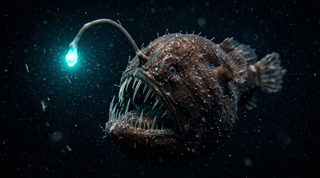 Anglerfish in deep sea