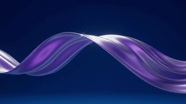 Silver ribbon flowing wave navy background shiny satin elegant sparkle ideal for event intros music visuals technology presentations posters social media posts and title sequence backgrounds