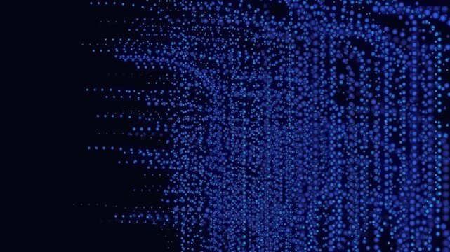 Cyberpunk digital text background with binary code and futuristic neon effect