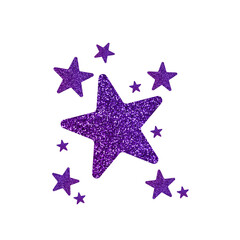 Purple glitter star with sparkly metallic dust and shining texture, perfect for , holidays, celebrations, greetings, and creative design projects. © SnapHive