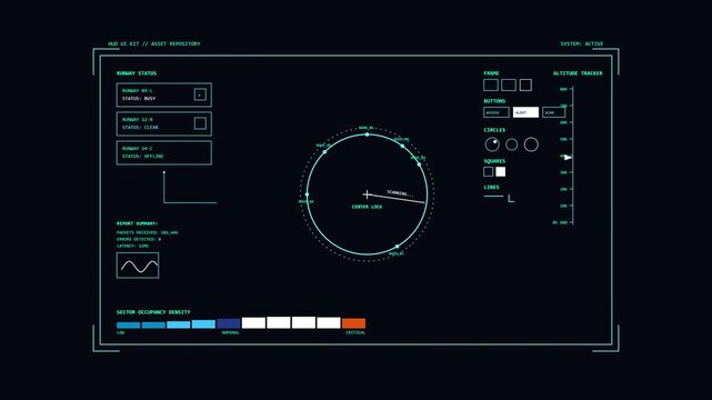 Futuristic Sci Fi HUD UI Kit Asset Dashboard Motion Graphic Illustration