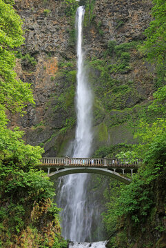 Benson Bridge and upper Multnomah Falls - Oregon