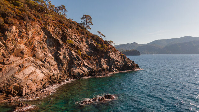 Rocky Mediterranean Coastline in Fethiye Turkey
