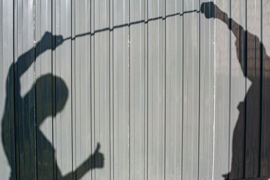 Assembly of a metal shed