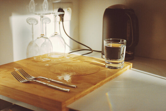 Sunlit Glassware and Forks