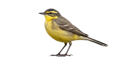 Yellow wagtail with bright plumage and long tail shown in a detailed side profile portrait © Ophelia