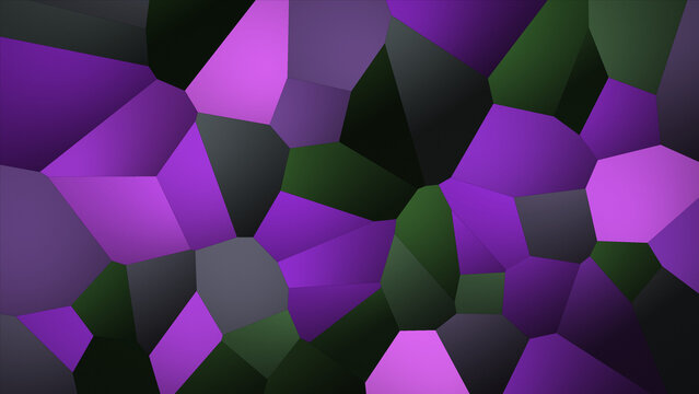 Dark Low Poly Geometric Facets Pattern in Magenta and Dark Green