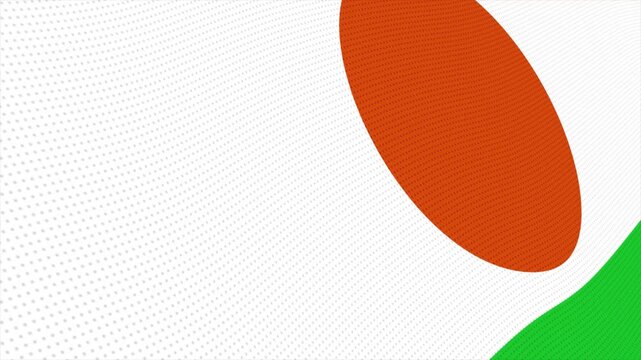 Flag of Niger waving slowly in the foreground and moving upward.