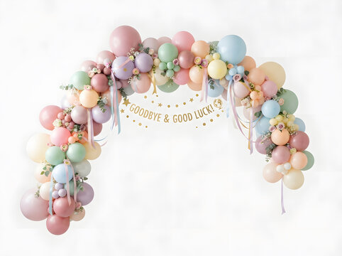 Goodbye & Good Luck balloon arch farewell party decoration