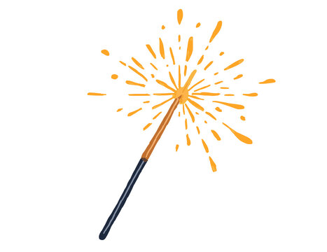 Sparkling Firework Wand Illustration for Festive Celebrations
