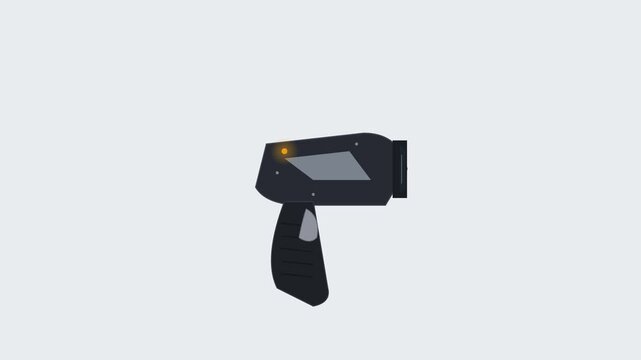 Digital Infrared Laser Thermometer Temperature Gun Animation with Glowing Red Beam