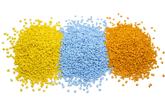 Multi colored plastic polymer granules	
