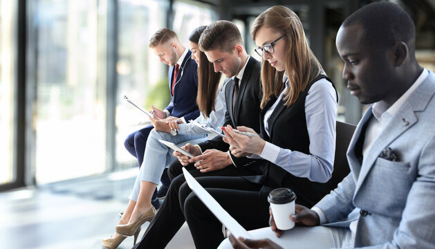 Business people waiting for job interview