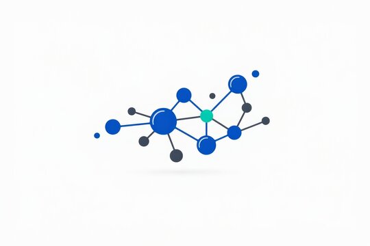 Abstract Connected Dots Network Logo Design Representing Big Dat