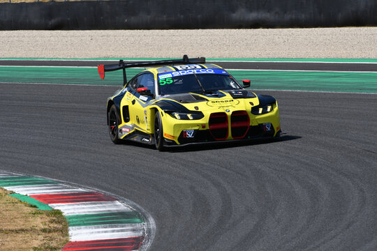 Scarperia, Italy - July 24th 2026: BMW G82 M4 GT3 of team NOVA RACE EVENTS drive by Ebrahim-Ferati in action during Italian Championship GT Endurance race event at Mugello Circuit.