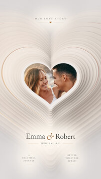 Our Love Story Screensaver - Hearts Photos Tunnel Vertical
