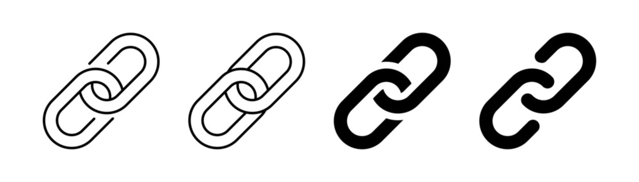 Link icon in soild and line art styles, connection and web linking symbol, vector illustration